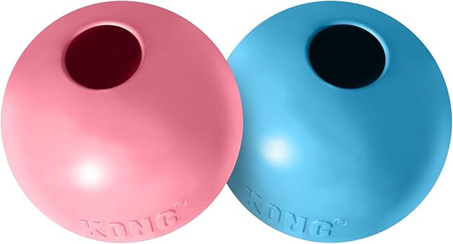 KONG Puppy Ball w/Hole - Soft & Durable Activity Ball for Puppies - Dog Toy Supports Healthy Exercise & Interactive Play - for Natural Teething - for Medium/Large Puppies - Randomly Provided Color
