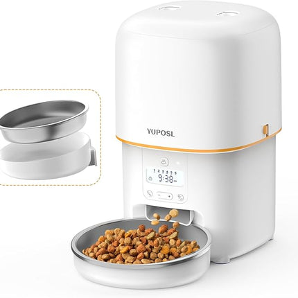 Automatic Cat Feeders - 3L Cat Food Dispenser Easy to Use, Timed Automatic Pet Feeder with Over 180-day Battery Life, 1-6 Meals Dry Food Programmable Portion Control Also for Dogs