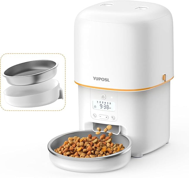 Automatic Cat Feeders - 3L Cat Food Dispenser Easy to Use, Timed Automatic Pet Feeder with Over 180-day Battery Life, 1-6 Meals Dry Food Programmable Portion Control Also for Dogs