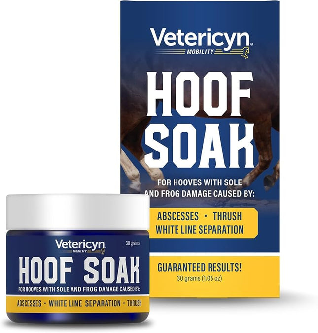 Vetericyn Hoof Soak for Hooves with Sole and Frog Damage Caused by Abscesses, White Line Separation, and Thrush. Works with Just One Application. Single Use Hoof Treatment. 30 Grams