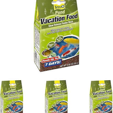 TetraPond Vacation Food Slow Release Feeder Block, 3.45 Ounce - 16477 (Pack of 4)