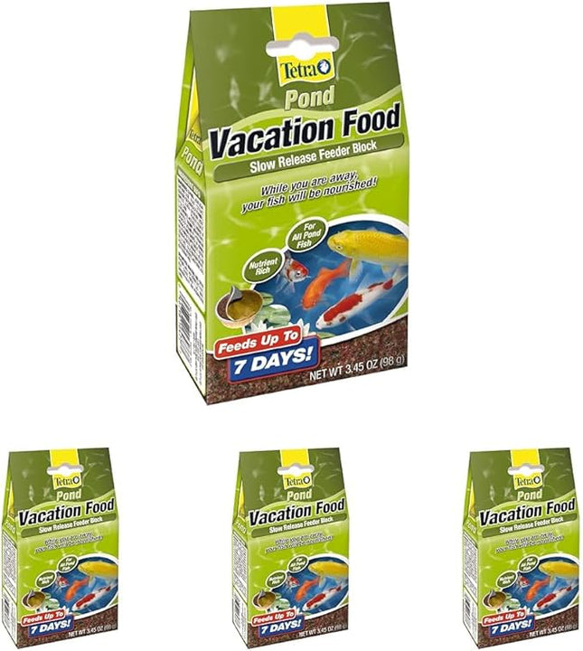 TetraPond Vacation Food Slow Release Feeder Block, 3.45 Ounce - 16477 (Pack of 4)