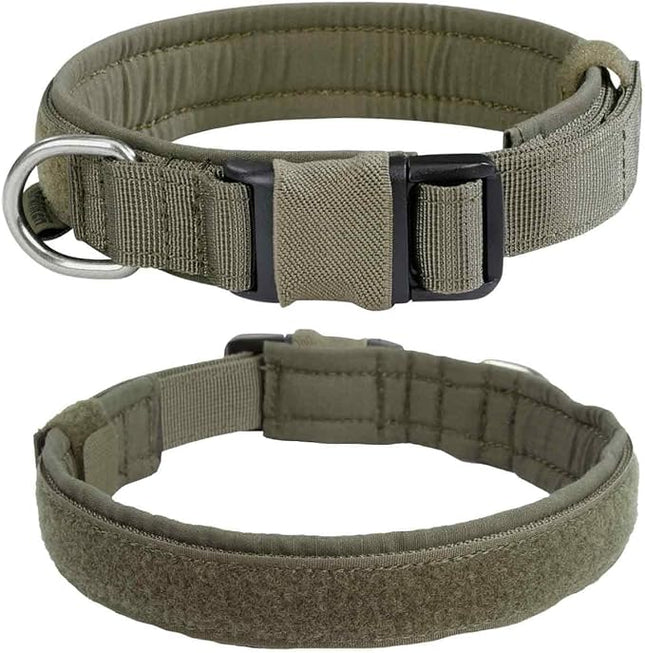 EXCELLENT ELITE SPANKER Tactical Small Puppy Dog Collar Nylon Adjustable Heavy Duty Military for Small Medium and Large Dogs Pet Soft Padded Dog Collar(RGN-S)