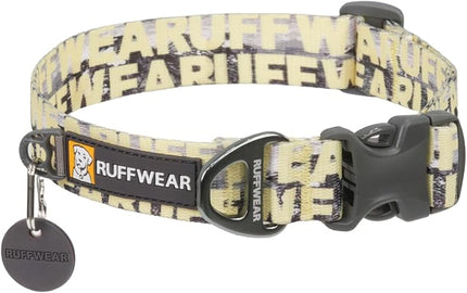 Ruffwear, Front Range Dog Collar, Adjustable Tubelok Webbing, Lightweight, Side Release Buckle, Aluminum V-Ring, Durable for Everyday Use, Mountains Logo, 11"-14"