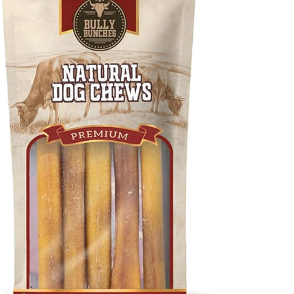 Bully Bunches Premium 6 Inch Standard Odor-Free Bully Sticks for Small to Medium Dogs & Puppies - Long Lasting Chews for Oral Care - All Natural, 100% Beef Dog Treats, Rawhide Free (5 Pack)