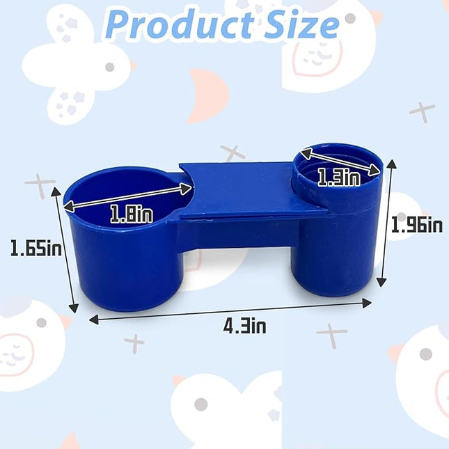 kathson 20 Pcs Bird Drinker Feeder Plastic Soda Pop Water Bottle Cup Ideal for Chicken Pigeons Birds Feeder Trough Animal Feeding Accessories (Blue)