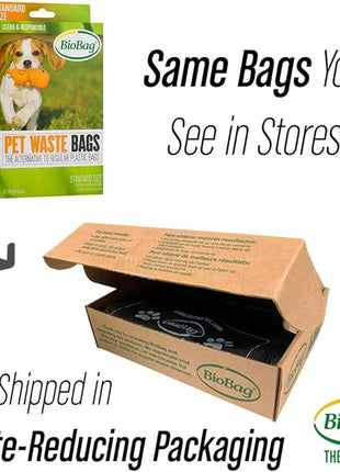 BioBag Premium Pet Waste Bags, Standard Size, 200 Count, Great For All Dog Breeds, Fits in Standard Park Dispensers