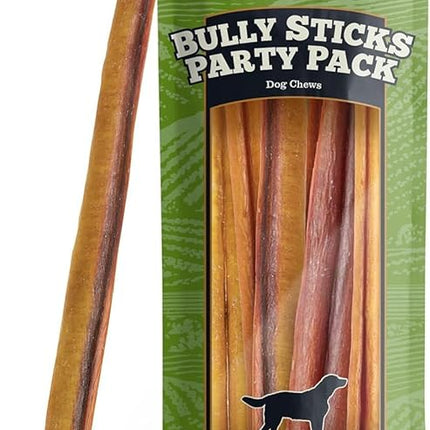 Redbarn Pet Products All Natural 8"-12" Bully Sticks for Medium/Large Dogs - Healthy Long Lasting Chews Variety Party Pack - 100% Beef Single Ingredient Low Odor Rawhide Free - 1lb