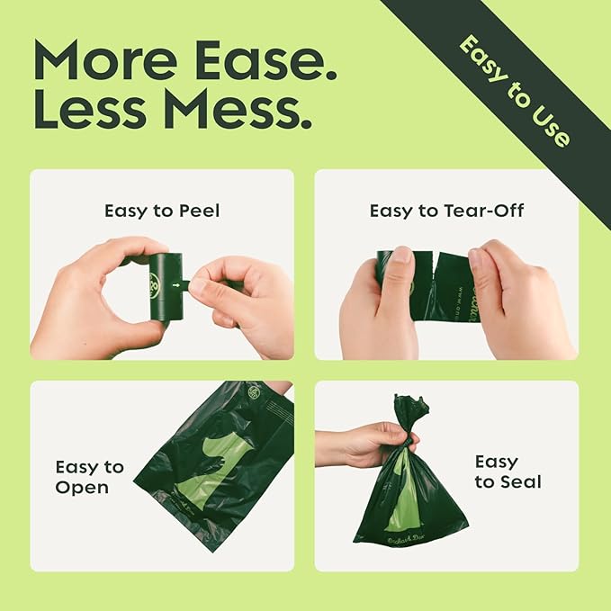 &earth Poop Bags for Dogs, Leak-Proof, Extra Thick, Fig-Scented Waste Bag Refill Rolls, 9x13 Inch, 120 Count