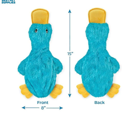 Best Pet Supplies Squeaky Dog Toys with Soft Durable Fabric for Small, Medium and Large Pets Interactive Toy for Indoor Play, Supports Active Biting and Play - Crinkle Duck (Light Green & Turquoise)