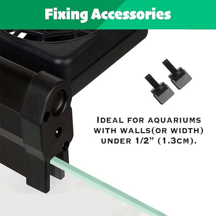 Aquarium Chiller, Fish Tank Cooling Fan System for Salt Fresh Water, 2 Variable Speed, Wide Angle Adjustable (1-Fan)