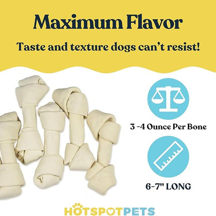 hotspot pets 10 Pack - 6-7 Inch Certified Facility Rawhide Dog Chews - from Grass Fed Brazilian Cows - Promotes Tooth Health and Good Behavior (10 Pack)