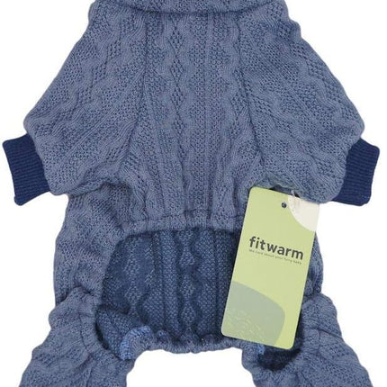 Fitwarm Turtleneck Knitted Dog Sweaters Winter Outfits Pet Coats Puppy Clothes Blue Extra Small