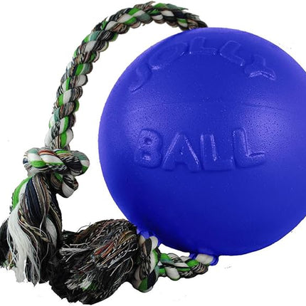 Jolly Pets Romp-n-Roll Rope and Ball Dog Toy, 4.5 Inches/Small, Orange
