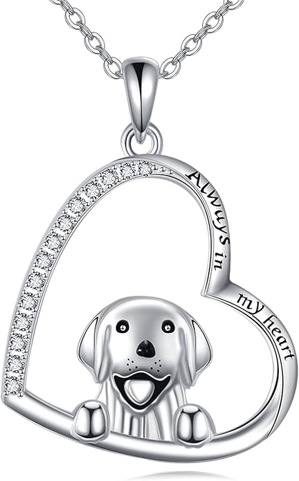 VONALA French Bulldog Guinea Pig Fox Sloth Necklace 925 Sterling Silver Cute Animal Heart Pendant Jewelry Gifts for Women