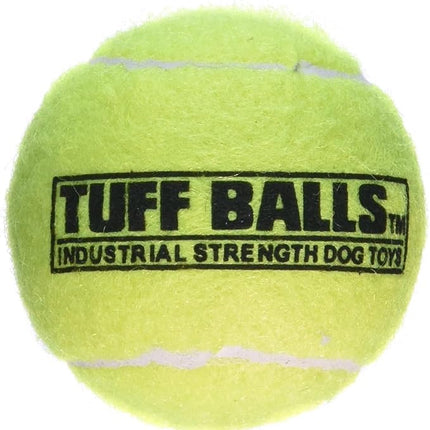 PetSport Tuff Ball - Medium Tennis Balls for Dogs, Chew Toy for Aggressive Chewers, Fetching, Natural Rubber, Certified Non-Toxic, Won't Wear Down Teeth - 2.5" (12 Pack)