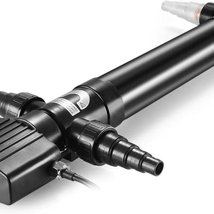 Flexzion Pond UV Lights for Outdoor Ponds - 55W XL Light, 13209 Capacity, 5000L/H UV Pond Clarifier for Outdoor Ponds, Clears Water in Days (CUV-155)