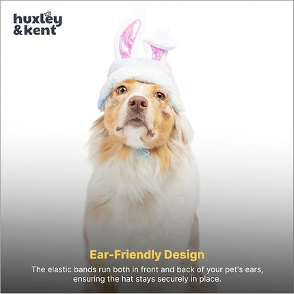 Huxley & Kent Pet Hat for Dogs & Cats - Cute Easter Costume Hat with SnugFit Adjustable Straps - Soft Cap for Spring, Photos & Parties - Bunny Ears, Small