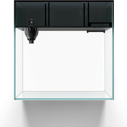 LANDEN 35C 7.2 Gallon Ultra Clear All Glass Rimless Low Iron Aquarium Tank with Rear Filtration Chamber(Pump Included) for Salt and Fresh Water.13.8''Wx13.8''Dx13.8''H 35cm Cube in 6mm Thickness