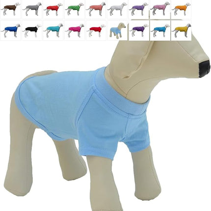 Lovelonglong Bulldog Clothes Dog Clothing Blank T-Shirt Tee Shirts for French Bulldog English Bulldog American Pit Bull Pugs 100% Cotton Skin Care Light-Blue B-L