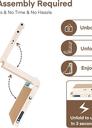 Cat Scratcher, 25.3 Inch Double Sided L Shape Cat Scratching Board, No Assembly Cat Scratch Pads with Ball Toy, Cat Scratchers for Indoor Cats & 3X Catnip, Large