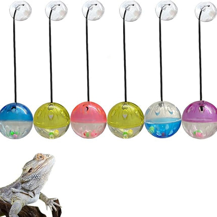 6 Pack Bearded Dragon Toys Balls Bell,Bearded Dragon Accessories,Fit for Lizard Small Reptile Habitat Terrarium Tank