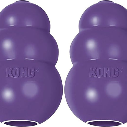 KONG Senior - Dog Toy with Gentle, Natural Rubber - Durable Dog Toy for Older Dogs - Use Treats with Stuffable Chew Toy - Treat Toy for Chewing & Fetching - for Medium Dogs (Pack of 2)