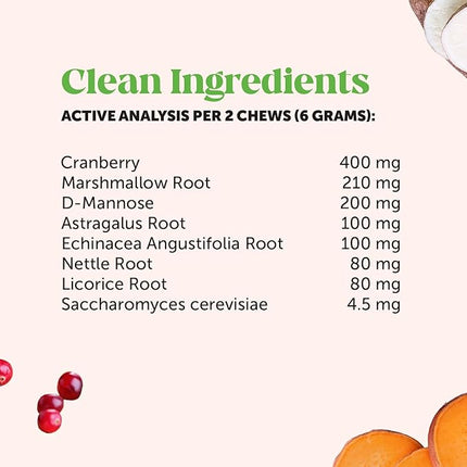 Bladder Health Cranberry Supplement for Dogs – Kidney Support for Dogs, Cranberry & D-Mannose for Dog Urinary Tract Health, Dog Urine & Bladder Support (Chicken)