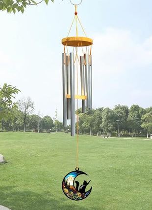 Cat Wind Chimes Suncatcher, Personalized Cat Wind Chimes Suncatcher, Cat Loss Wind Chimes Suncatcher, Gifts for Cat Lovers, Cat Memorial Ornament Loss of Pet Sympathy Gift, Sympathy Pet Wind Chimes
