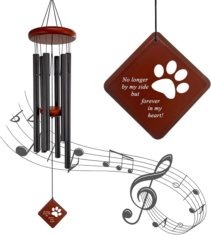 Pet Memorial Gifts with 6 Tuned Tubes, 26" Dogs Memorial Wind Chimes for Outside, Loss of Dog Sympathy Gift, Remembrance Gift in Memory of Dog Cat for Garden, Patio and Home