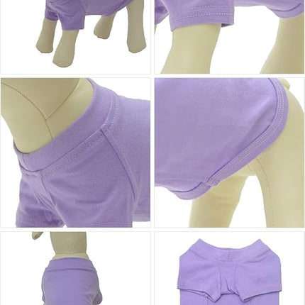 Lovelonglong Bulldog Clothes Dog Clothing Blank T-Shirt Tee Shirts for French Bulldog English Bulldog American Pit Bull Pugs 100% Cotton Skin Care Violet B-L