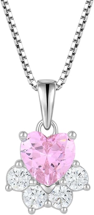 STARCHENIE Puppy Dog Necklace for Women 925 Sterling Silver Cat Pet Paw Print Pendant Birthstone Jewelry