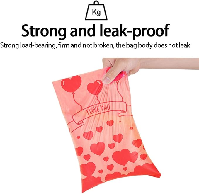 Biodegradable Dog Poop Bags Rolls with Pull-Ring Dispenser - 5 Fresh Scents, Large 9x13 Inch Plant-Based Bags, Leakproof & Easy Tear (Rose Scent, Red, 240 Count, 16 Rolls)