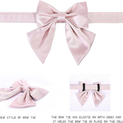 Lionet Paws Bowtie Dog Collar - Comfortable Silk Dog Collar with Detachable Bow Tie for XLarge Dogs, Neck 16-26 Inches