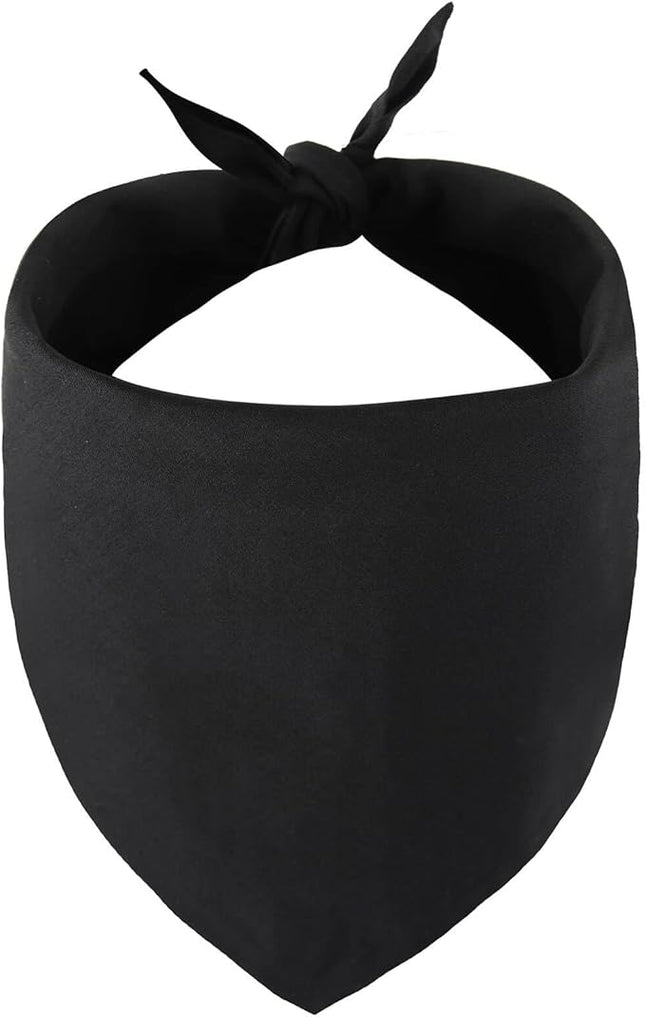 Blank Dog Bandanas Small -1PCS, DIY Solid Black Triangle Scarf Premium Cotton Handkerchief or Bib, Personalized Design Birthday/Party Fun Idea Gift for S&XS Pets