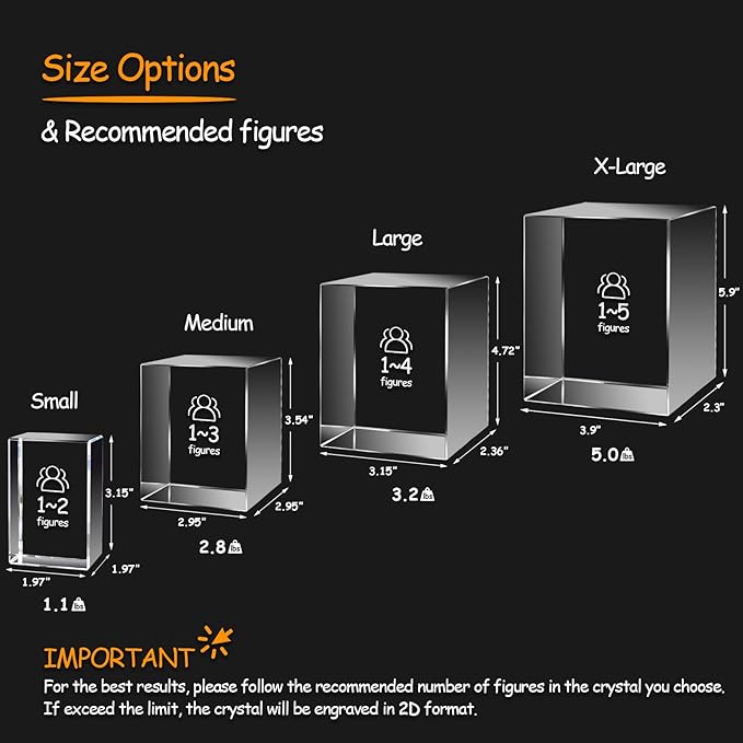 Personalized Dog, Cat Memorial Gifts for Pet Owners. Gift Box Included, Customized Laser Etched Crystal Photo (Large Portrait)