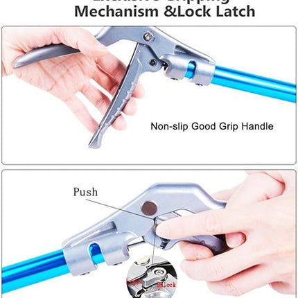 60inch Snake Tong Reptile Grabber Rattle Snake Catcher Professional Aluminum Alloy Wide Jaw Handling Tool with Lock and Comfortable Grip Handle (Include Snake Bagging)