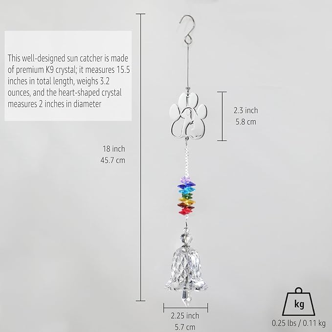 Pet Memorial Suncatcher, Dog Memorial Gifts, for Pet Loss and Pet Sympathy, Thoughtful Bereavement Remembrance Gifts for Dogs and Cats