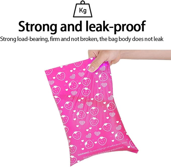 Biodegradable Dog Poop Bags Rolls with Pull-Ring Dispenser - 5 Fresh Scents, Large 9x13 Inch Plant-Based Bags, Leakproof & Easy Tear ((Strawberry Scent,Pink,240 Count, 16 Rolls)