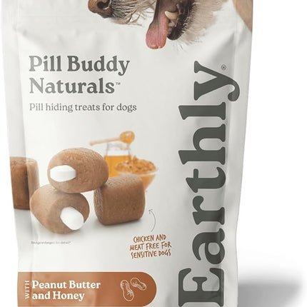 Earthly Pill Buddy Naturals - PB & Honey Recipe Pill Hiding Treats for Dogs - Make A Perfect Pill Concealing Pocket Or Pouch for Any Size Medication - 30 Servings