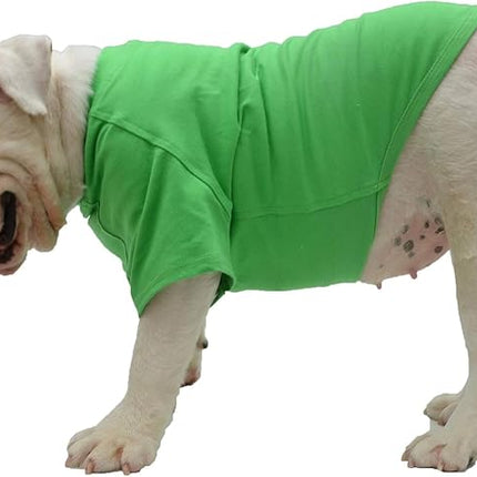 Lovelonglong Bulldog Clothes Dog Clothing Blank T-Shirt Tee Shirts for French Bulldog English Bulldog American Pit Bull Pugs 100% Cotton Skin Care Green B-S