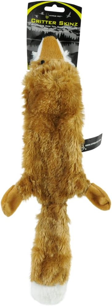 Hyper Pet Critter Skinz Fox Plush Dog Toy with Squeaker, Large