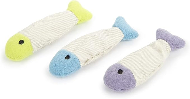SmartyKat (9 Count) Fish Flop Crinkle Catnip Cat Toys - Multi Color, 9 Count