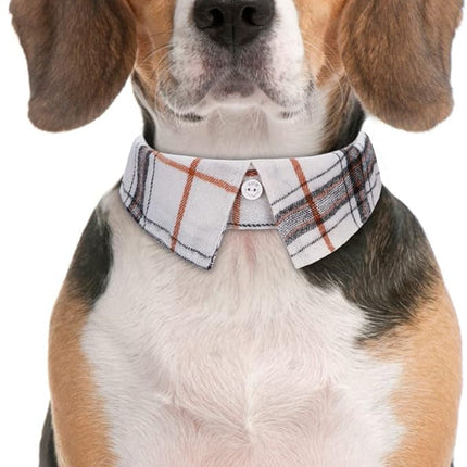 Faleela Cotton Plaid Shirt Style Dog Collar Soft Cute,Boy Dog Collar with Quick-Release Buckle,Adjustable Bow Tie Collar for Small Medium Large Dogs