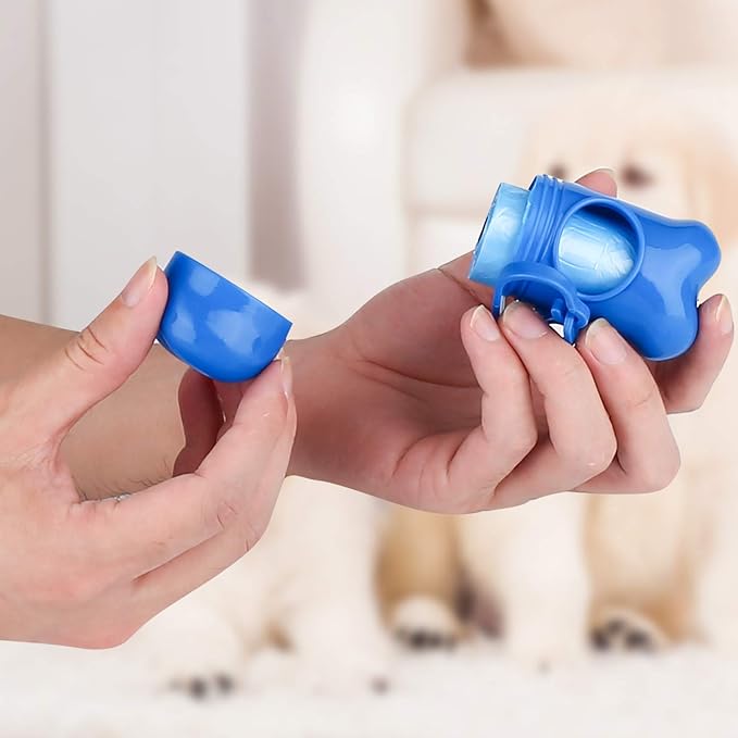 Depets Dog Poop Bag, Extra Thick Doggie Poop Bags with Dispenser and Leash Clip, Leak-Proof Dog Waste Bags, 11.8 × 8.7 in Poop Bags for Dogs Cats, Blue, 160 Count