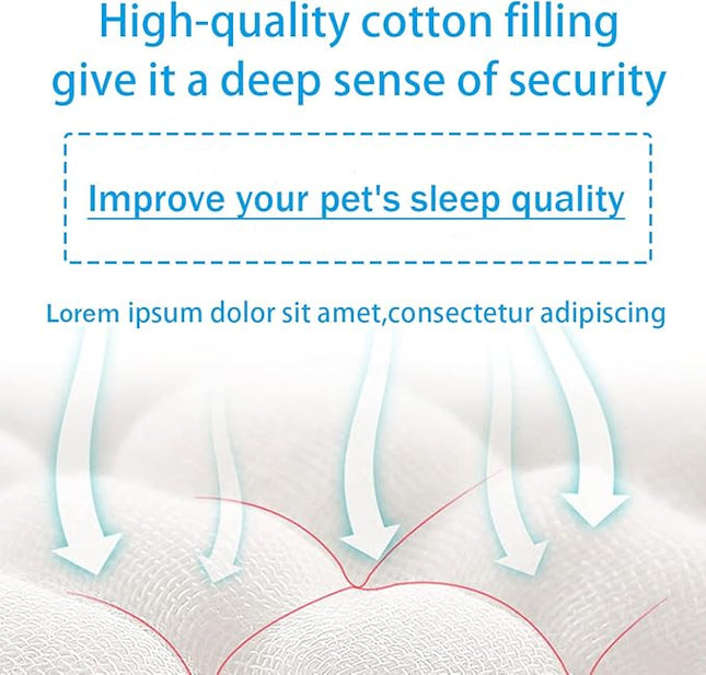 Cat Beds for Indoor Cats - Cat Bed Washable 20/24 inches, Dog Beds for Small Medium Dogs, Anti Anxiety Round Fluffy Plush Faux Fur Pet Bed, Thick Bottom (Blue, Large 24" L x 24" W)