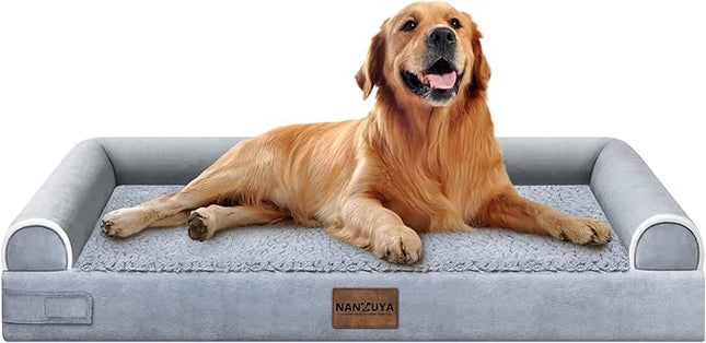 Large Dog Bed Orthopedic Washable: Beds Bolster XL Bed Big XLarge Dogs Memory Foam Couch Sofa Waterproof with Removable Cover