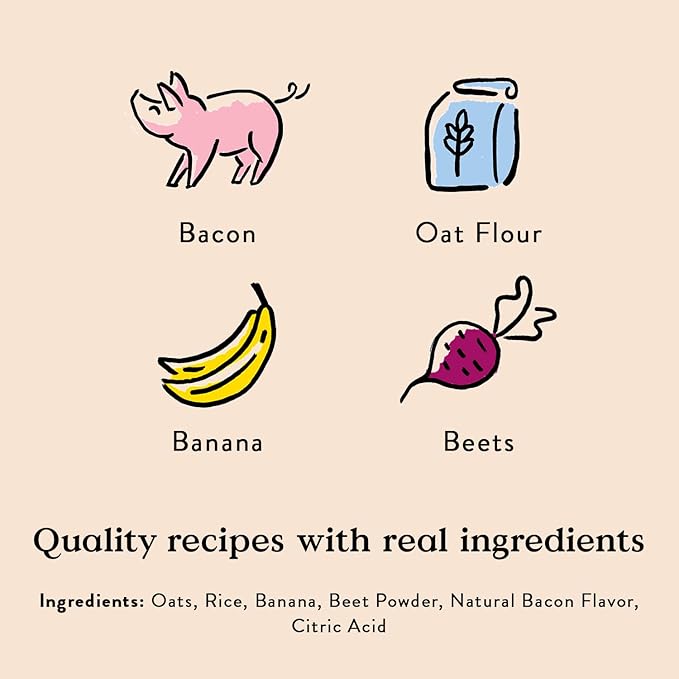 Bocce's Bakery Banana Bacon Crispy Dog Treats, 10 oz