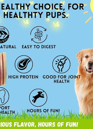 BULLYSTICKS & MORE 6 Inch Beef Collagen Sticks for Dogs (16 Count) - Bones for Dogs - No Hide Sticks Beef Cheek Rolls