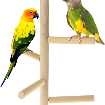 Bird Perch Stand Toy Natural Wood Parrot Perch Parakeet Cage Top Wooden Branches for Standing Toys for Small Medium Parrots Conure Budgie Lovebirds